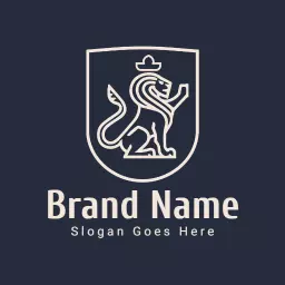 Noble White Lion in Crest Design for Luxury Branding Logo Template