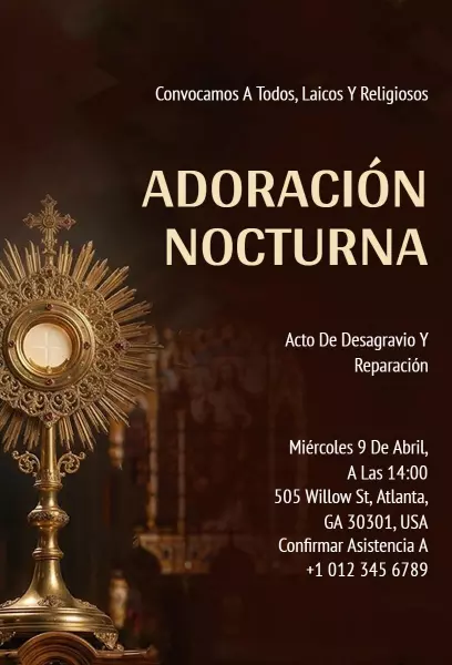 Nocturnal Adoration Worship Service Church Invitation Template