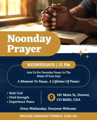 Noonday Prayer Gathering Flyer Template