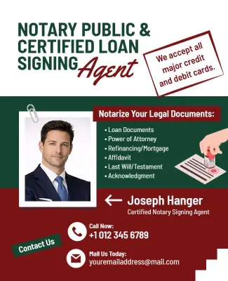 Notary Public and Loan Signing Agent Flyer Template