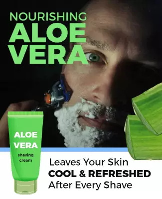 Nourishing Aloe Vera Shaving Cream Cooling Effect Poster Template