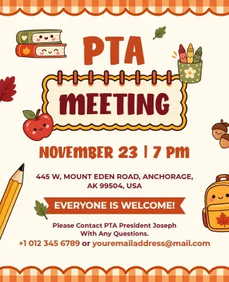 November School PTA Meeting Flyer Template