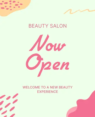 Now Open Beauty Salon Poster Template