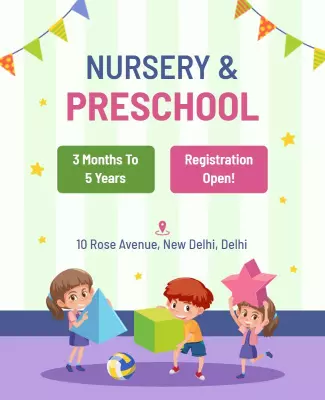 Nursery and Preschool Enrollment Flyer Template