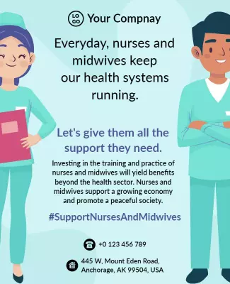 Nurses and Midwives Support Campaign Flyer Template