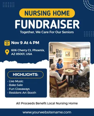Nursing Home Community Fundraiser Flyer Template