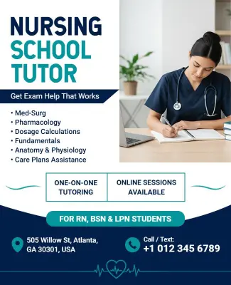 Nursing School Tutoring Services Flyer Template
