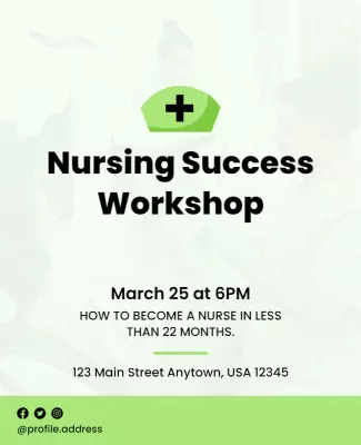 Nursing Success Workshop Educational Flyer Template