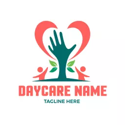 Nurturing Environment with Colorful Heart and Hand Logo Template