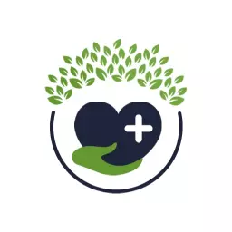 Nurturing Green Heart with Leaves Symbolizing Hospital Care Logo Template