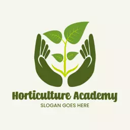 Nurturing Green Plants in Caring Hands Horticulture Logo Template