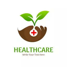 Nurturing Health Through Green Leaves in Brown Hands Logo Template