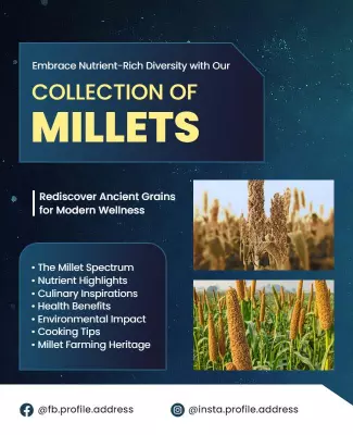 Nutrient-Rich Dark Blue Millet Collection Wellness Poster Template