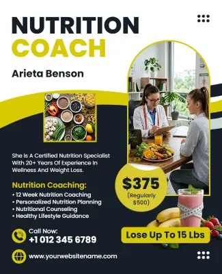 Nutrition Coach Consultation Services Flyer Template
