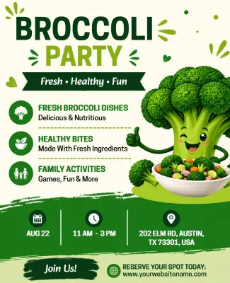 Nutritional Broccoli Party Event Flyer Template