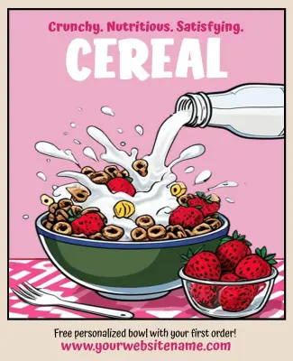 Nutritious Breakfast Cereal Promotion Flyer Template