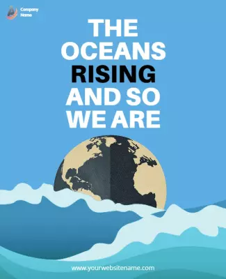 Ocean-Themed Environmental Awareness Campaign Poster Template