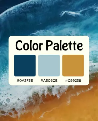 Ocean Wave Inspired Color Palette Poster Template