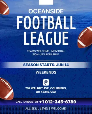 Oceanside Football League Flyer Template