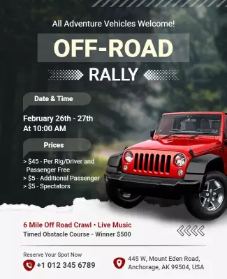 Off Road Adventure Rally Event Flyer Template