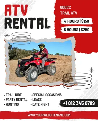 Off-Road ATV Rental Promotion Flyer Template