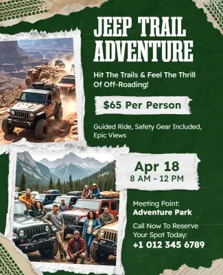 Off-Road Jeep Trail Adventure Event Flyer Template