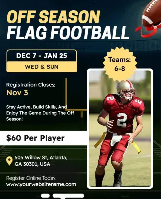 Off Season Flag Football Event Flyer Template