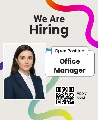 Office Manager Hiring Announcement Poster Template