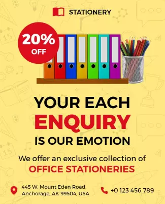 Office Stationery Discount Promotion Flyer Template