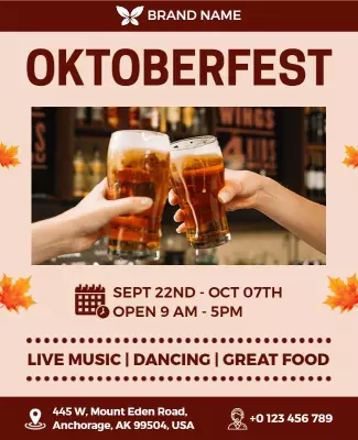 Festive Autumn Oktoberfest Celebration Flyer Template