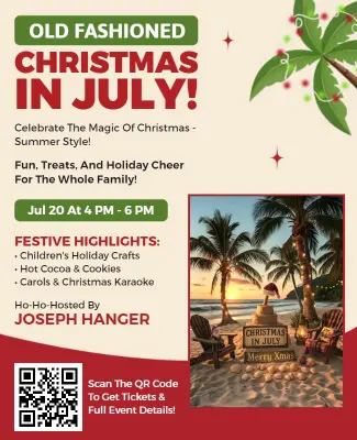Old Fashioned Christmas in July Event Flyer Template
