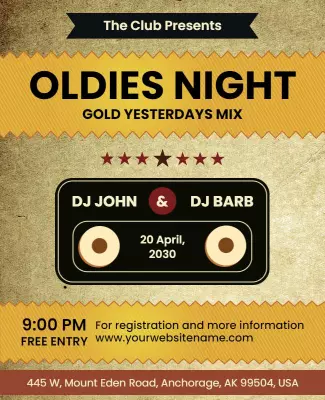 Oldies Night Club Event Flyer Template