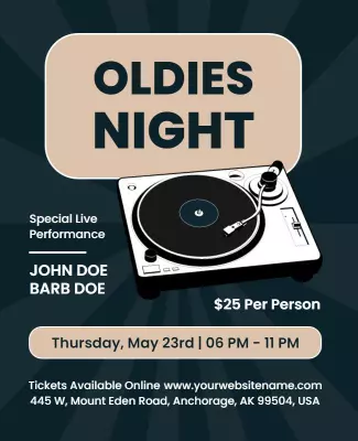 Oldies Night Music Event Flyer Template