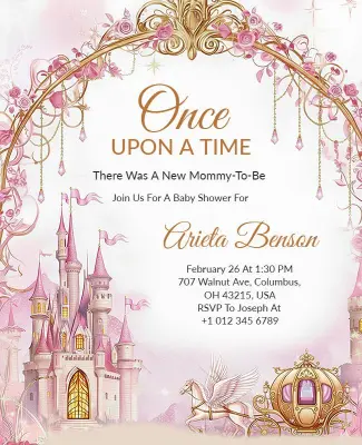 Once Upon a Time Baby Shower Invitation Flyer Template