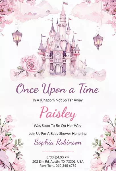 Once Upon a Time Fairytale Baby Shower Invitation Template
