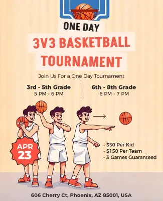 One Day Basketball Tournament Event Flyer Template