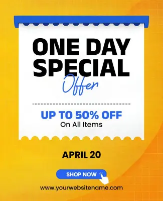 One Day Special Discount Offer Flyer Template