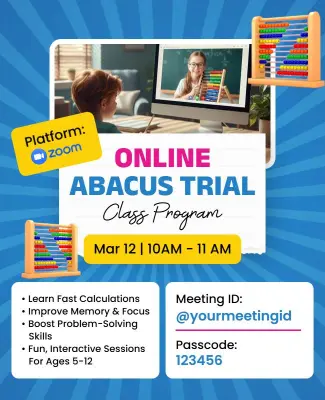 Online Abacus Trial Class Program Flyer Template