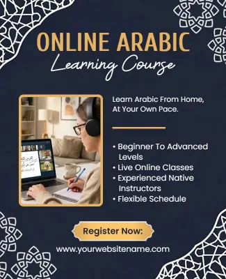 Online Arabic Language Course Flyer Template