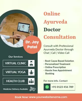 Online Ayurveda Doctor Consultation Service Flyer Template