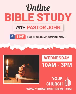 Online Bible Study Event Flyer Template