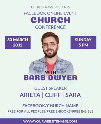 Online Church Conference Event Flyer Template
