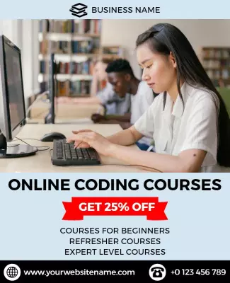 Online Coding Courses Promotion Flyer Template