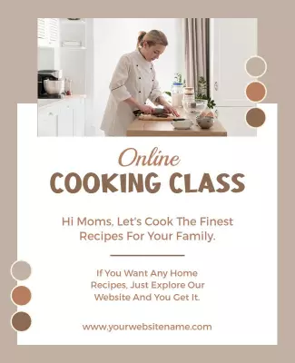 Online Cooking Class Flyer Template