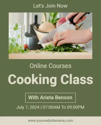Online Course Cooking Class Flyer Template