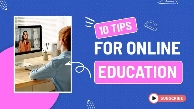Online Education Tips for Effective Learning YouTube Thumbnail Template
