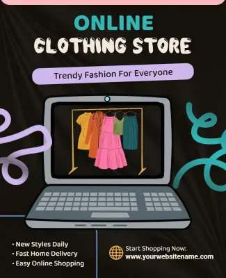 Online Fashion Clothing Store Promotion Poster Template