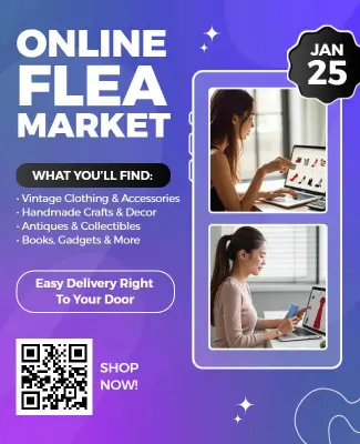 Online Flea Market Shopping Flyer Template
