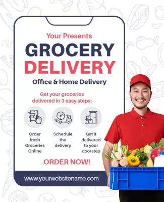 Online Grocery Delivery Flyer Template