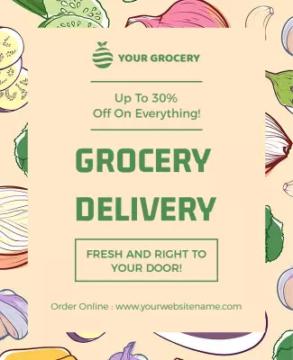 Online Grocery Delivery Service Promotion Flyer Template
